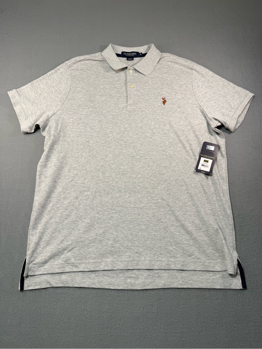 U.S. Polo Assn. Luxury Feel Men's Solid Gray XL Short Sleeve Polo NWT